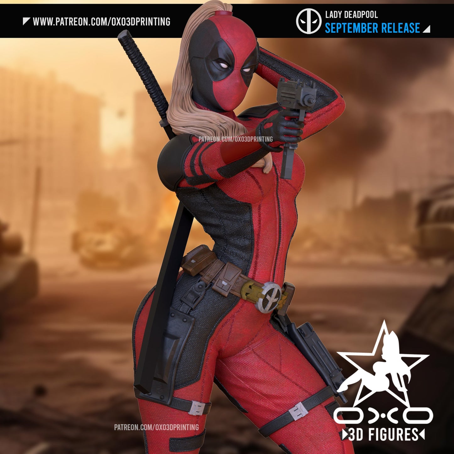 Lady Deadpool - OXO3D - Dark Forge Arts