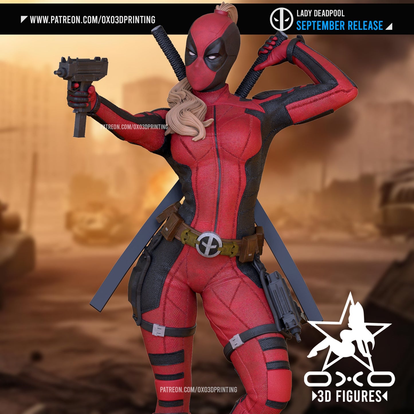 Lady Deadpool - OXO3D - Dark Forge Arts