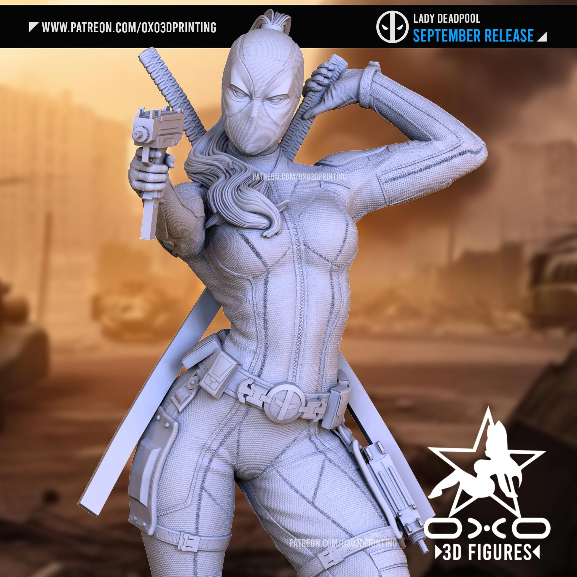Lady Deadpool - OXO3D - Dark Forge Arts