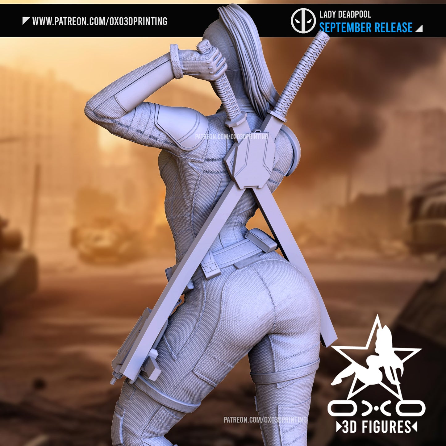 Lady Deadpool - OXO3D - Dark Forge Arts