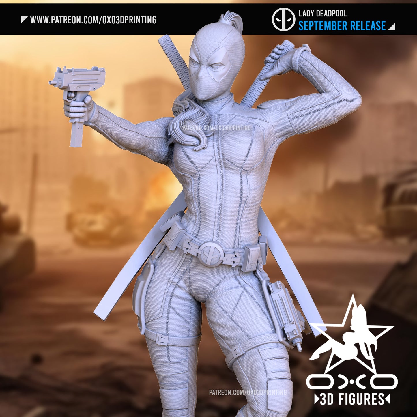 Lady Deadpool - OXO3D - Dark Forge Arts