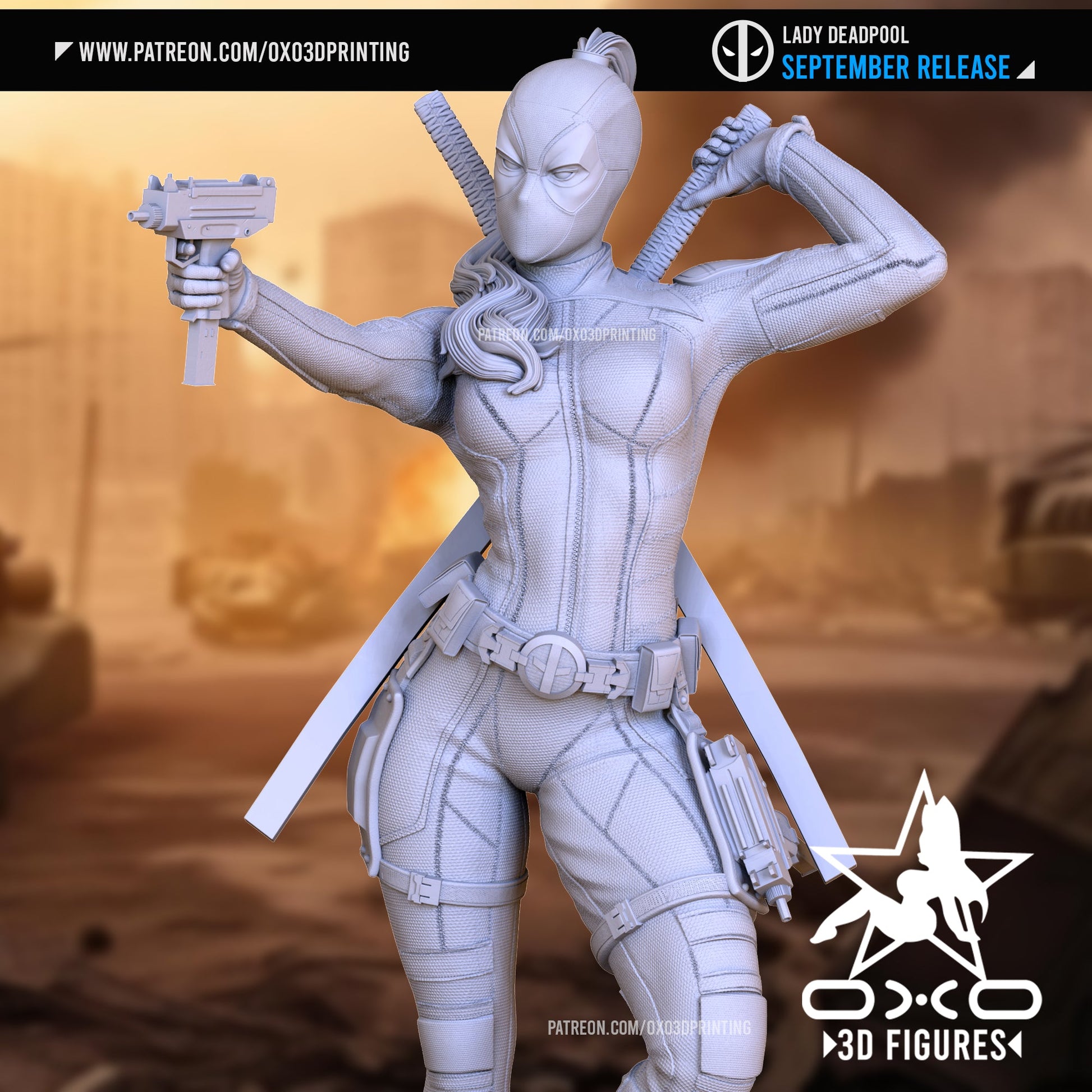 Lady Deadpool - OXO3D - Dark Forge Arts