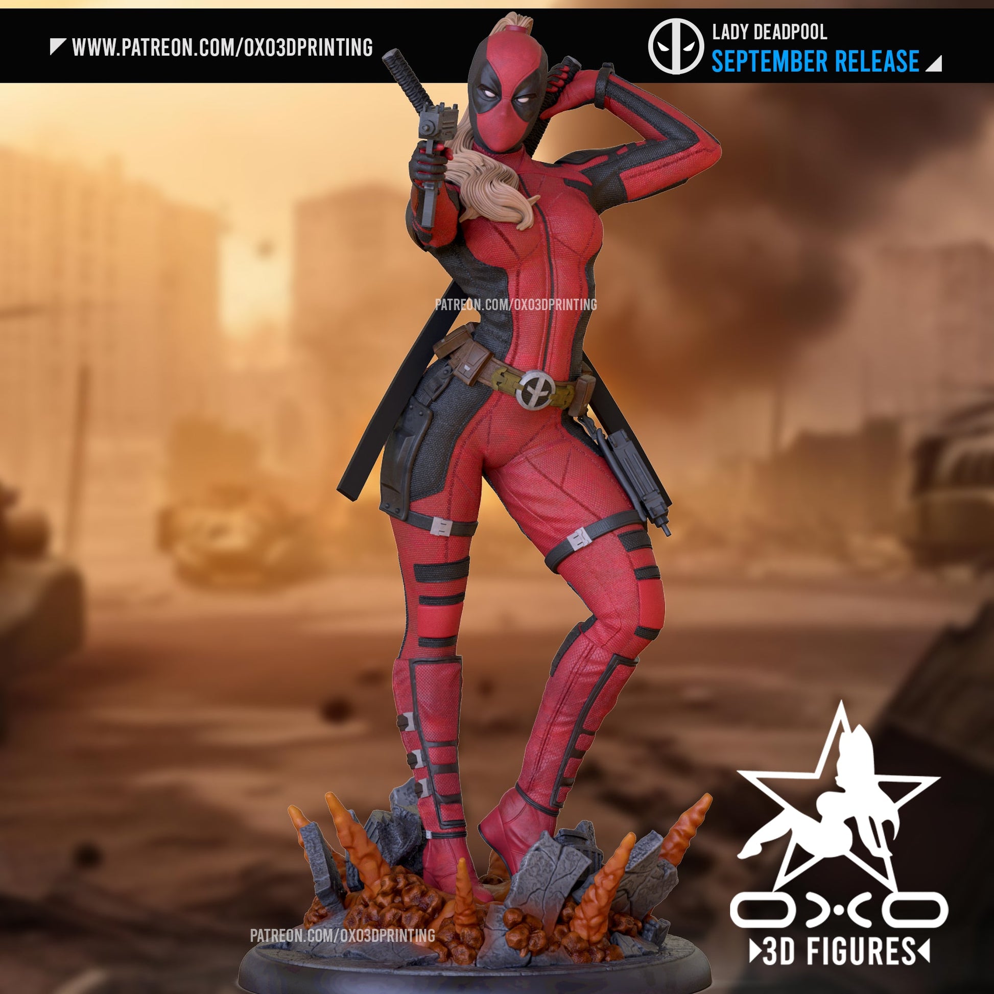 Lady Deadpool - OXO3D - Dark Forge Arts