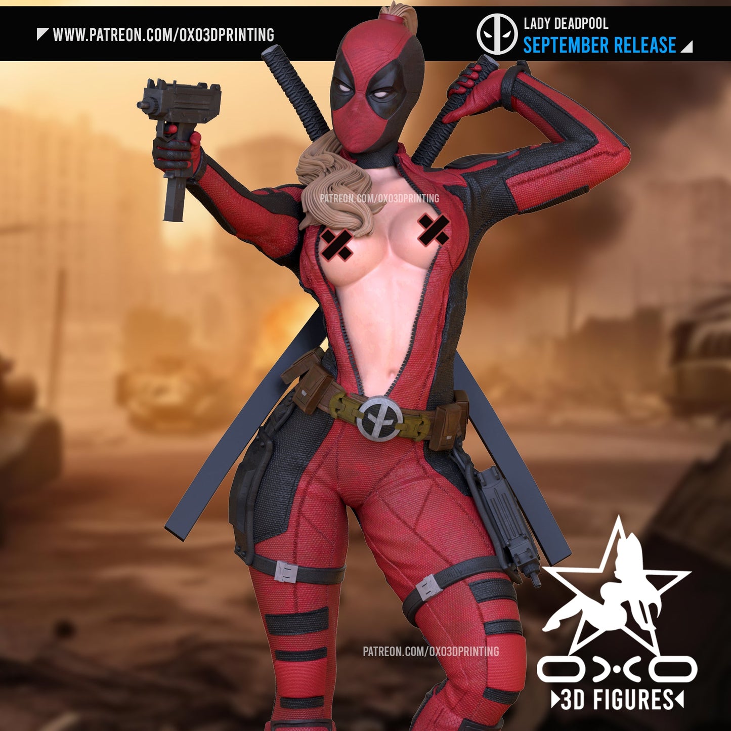 Lady Deadpool - OXO3D - Dark Forge Arts
