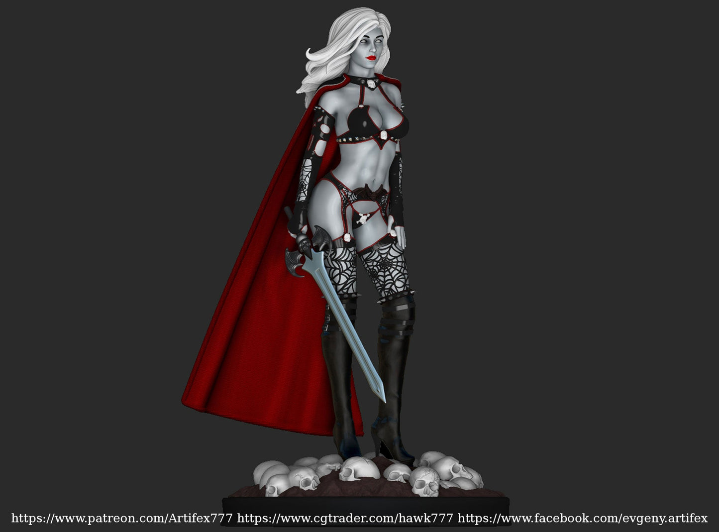 Lady Death V1 - Artifex3D - Dark Forge Arts