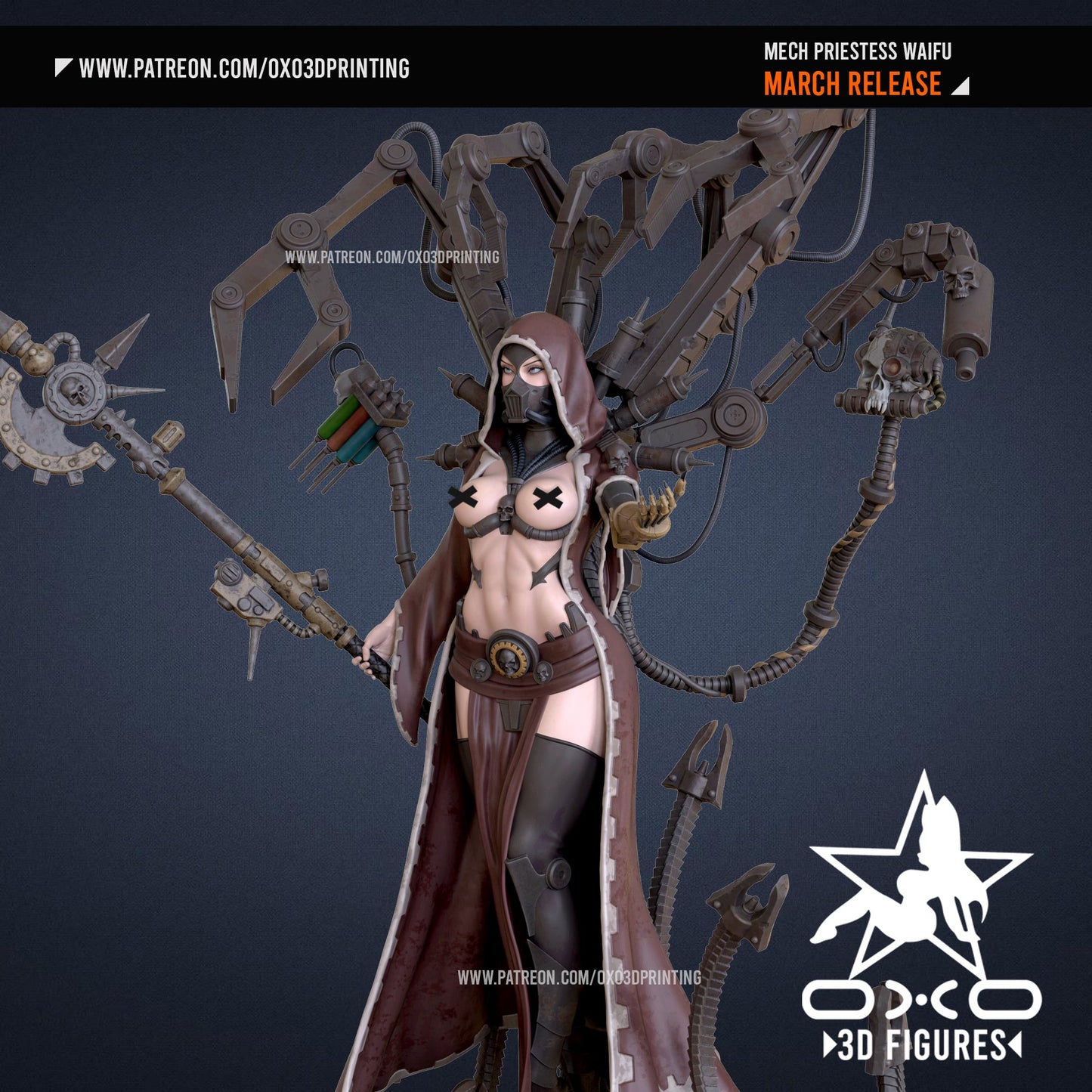 Mech Priestess - OXO3D - Dark Forge Arts