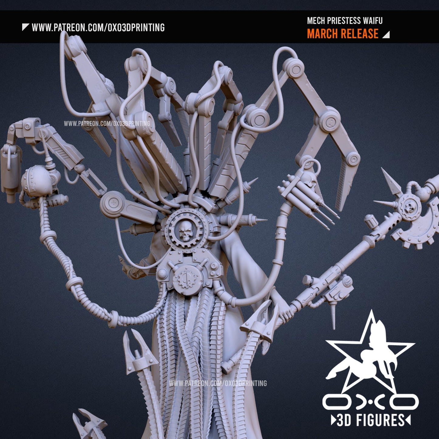 Mech Priestess - OXO3D - Dark Forge Arts