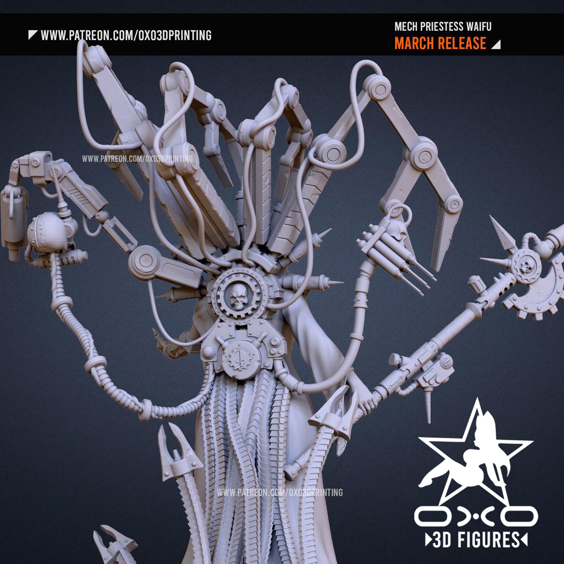 Mech Priestess - OXO3D - Dark Forge Arts
