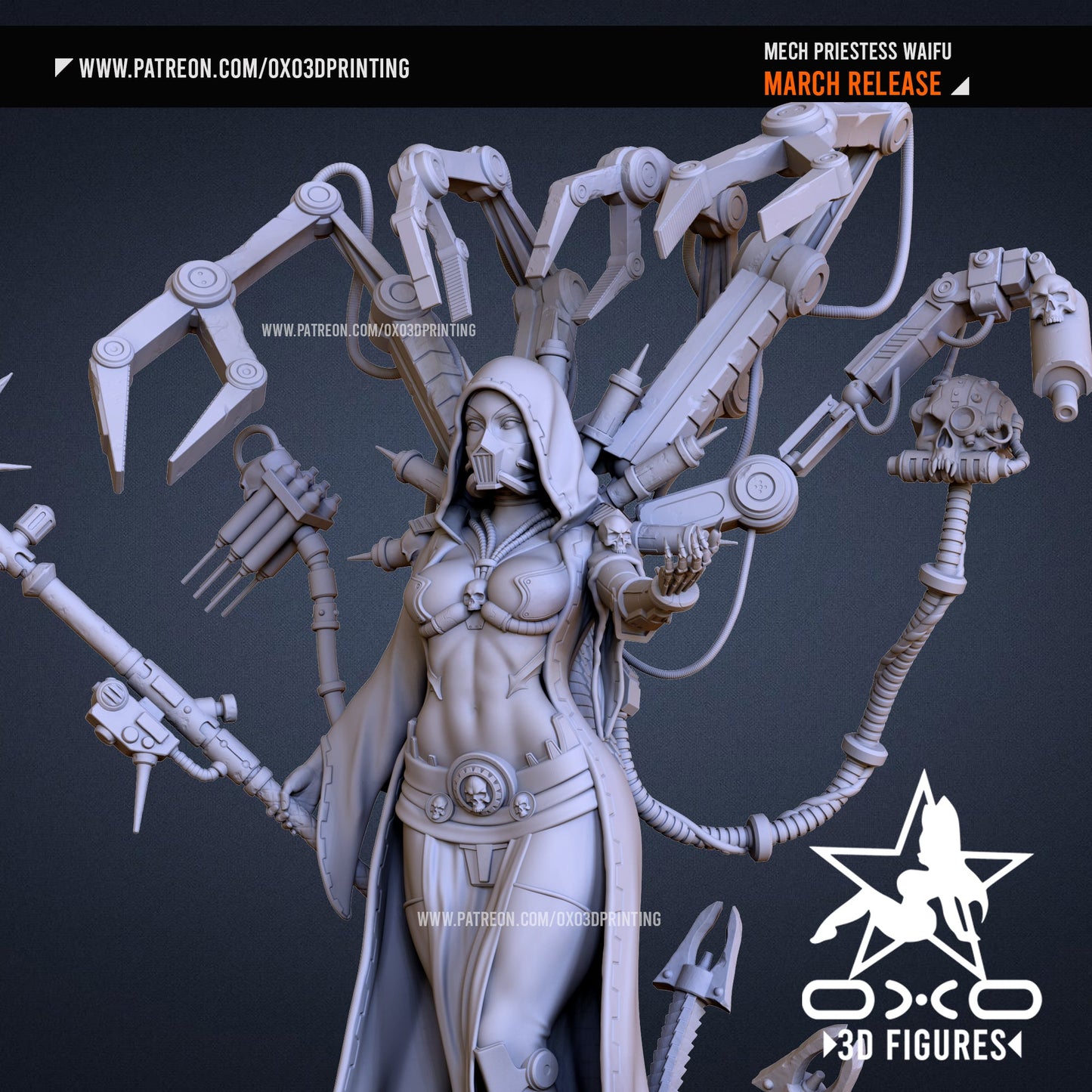 Mech Priestess - OXO3D - Dark Forge Arts