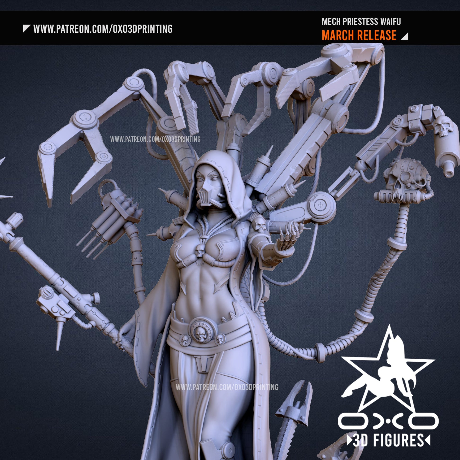 Mech Priestess - OXO3D - Dark Forge Arts