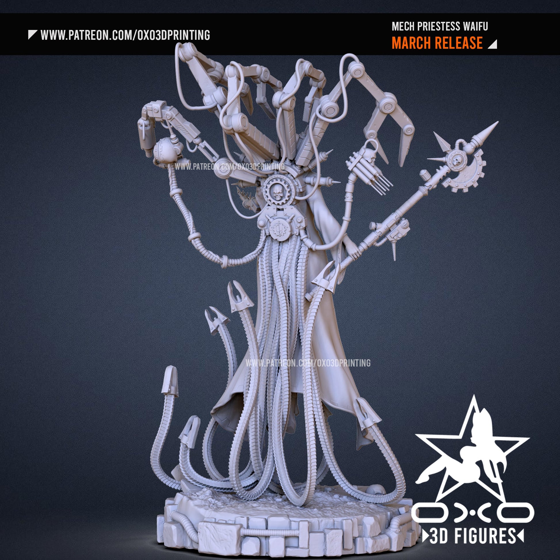 Mech Priestess - OXO3D - Dark Forge Arts