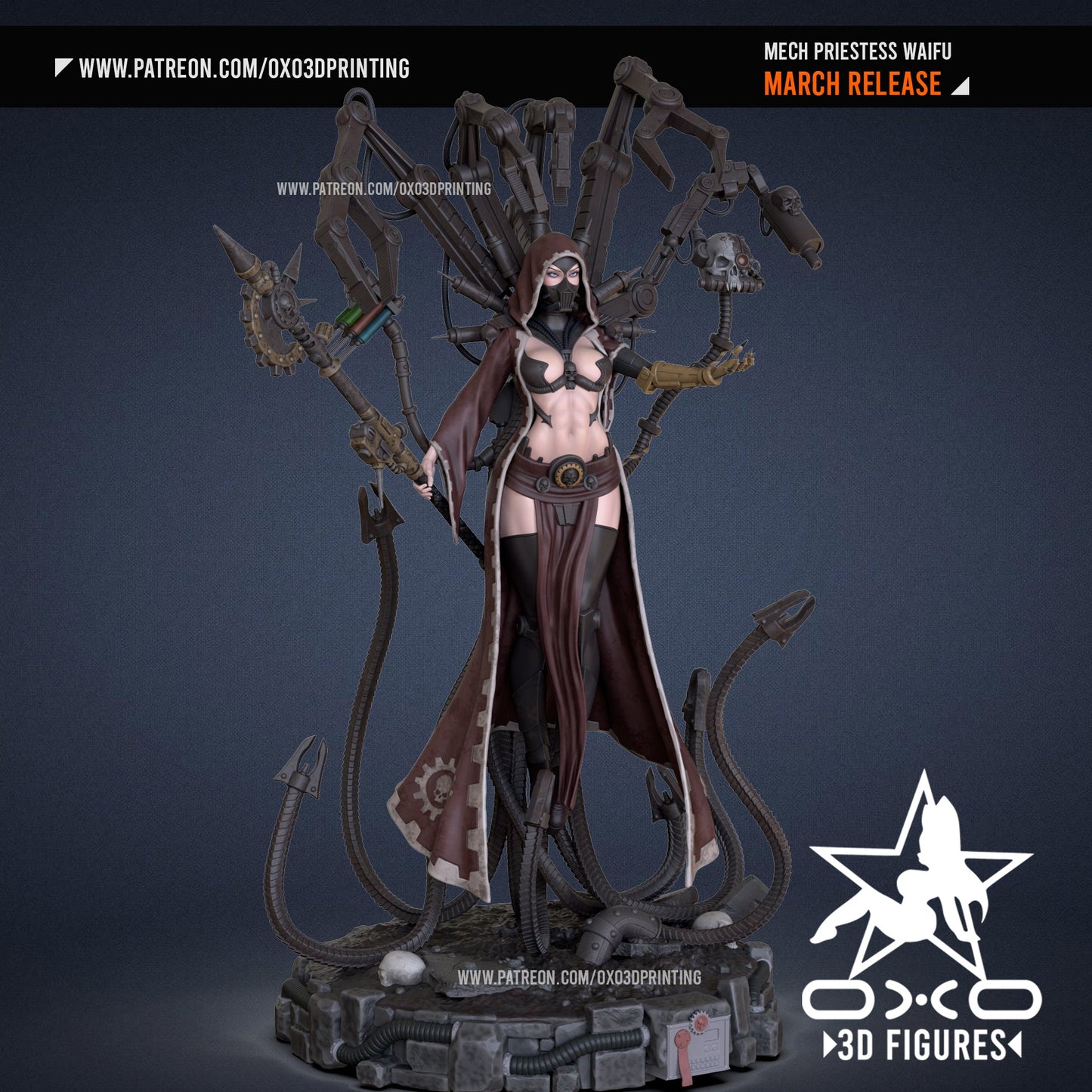 Mech Priestess - OXO3D - Dark Forge Arts
