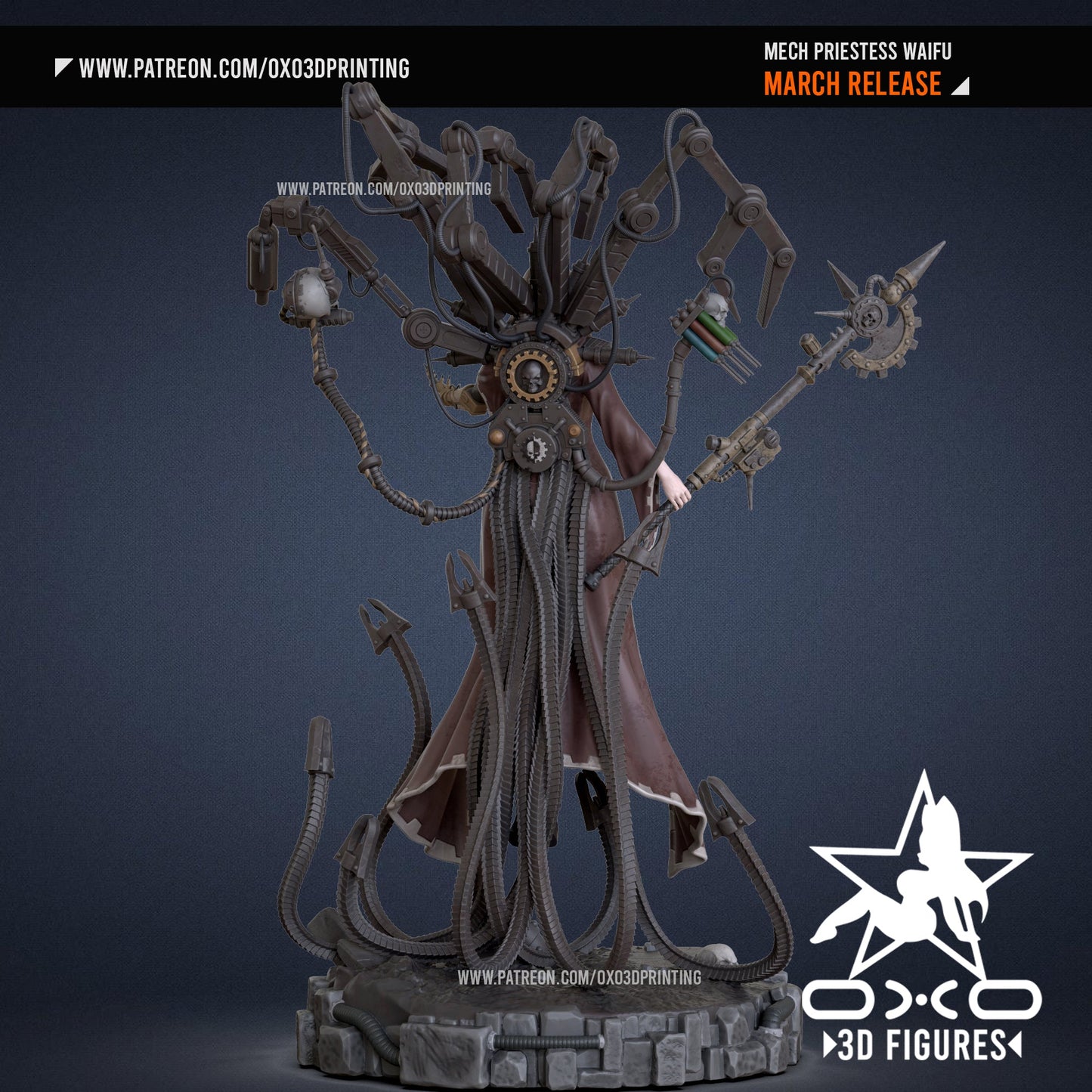 Mech Priestess - OXO3D - Dark Forge Arts