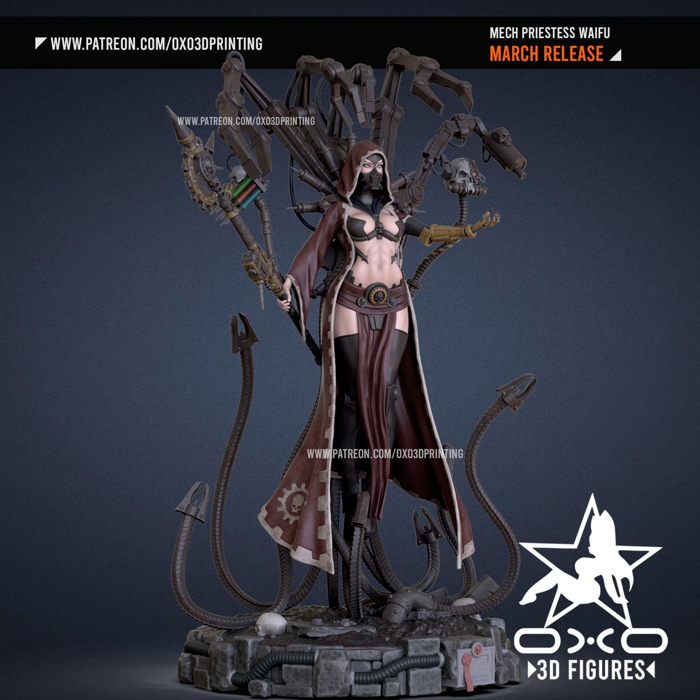 Mech Priestess - OXO3D - Dark Forge Arts