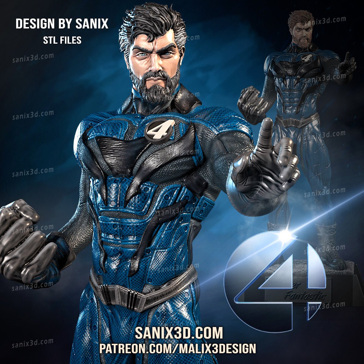 Mister Fantastic - Fantastic Four - Sanix3D - Dark Forge Arts