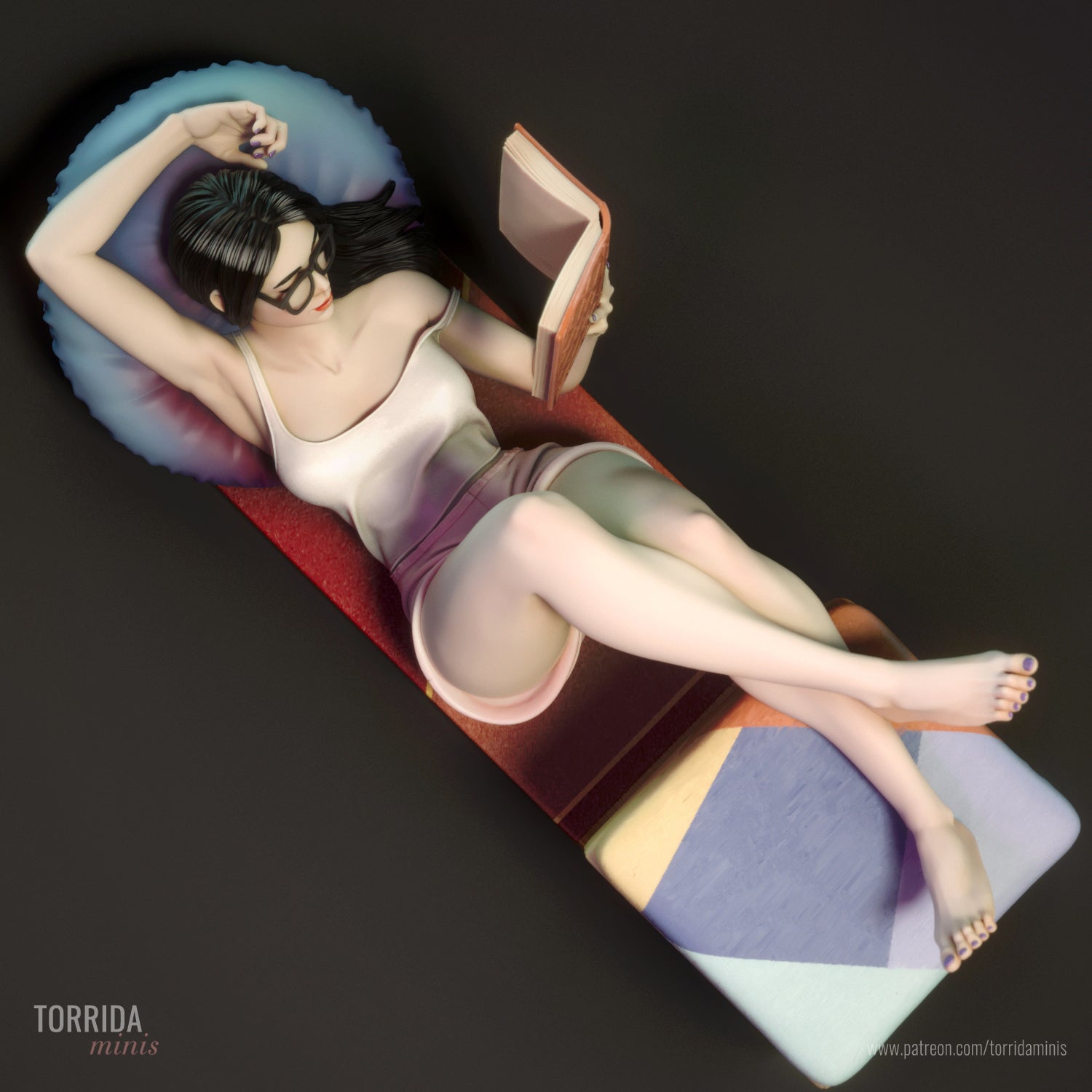 Moon A Woman Reading a Book - Torrida Minis - Dark Forge Arts