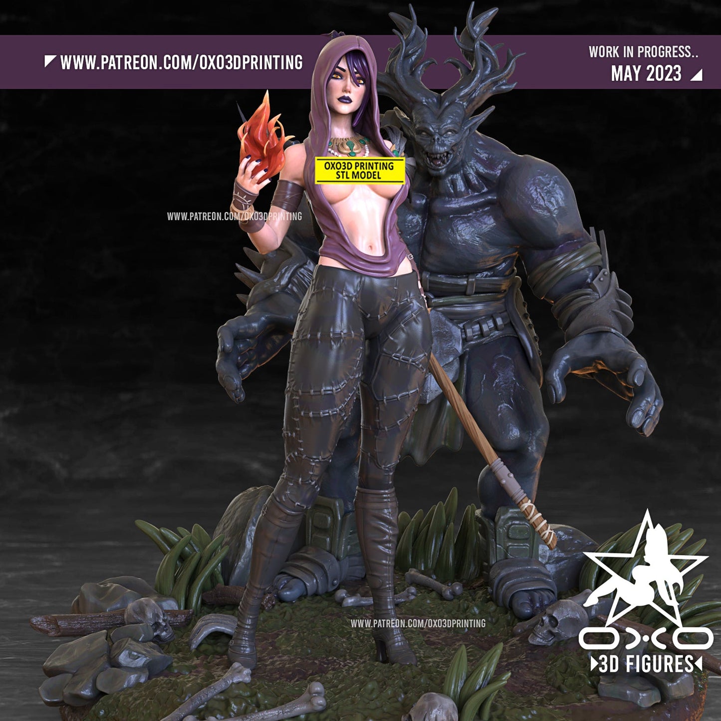 Morrigan and Ogre - OXO3D - Dark Forge Arts
