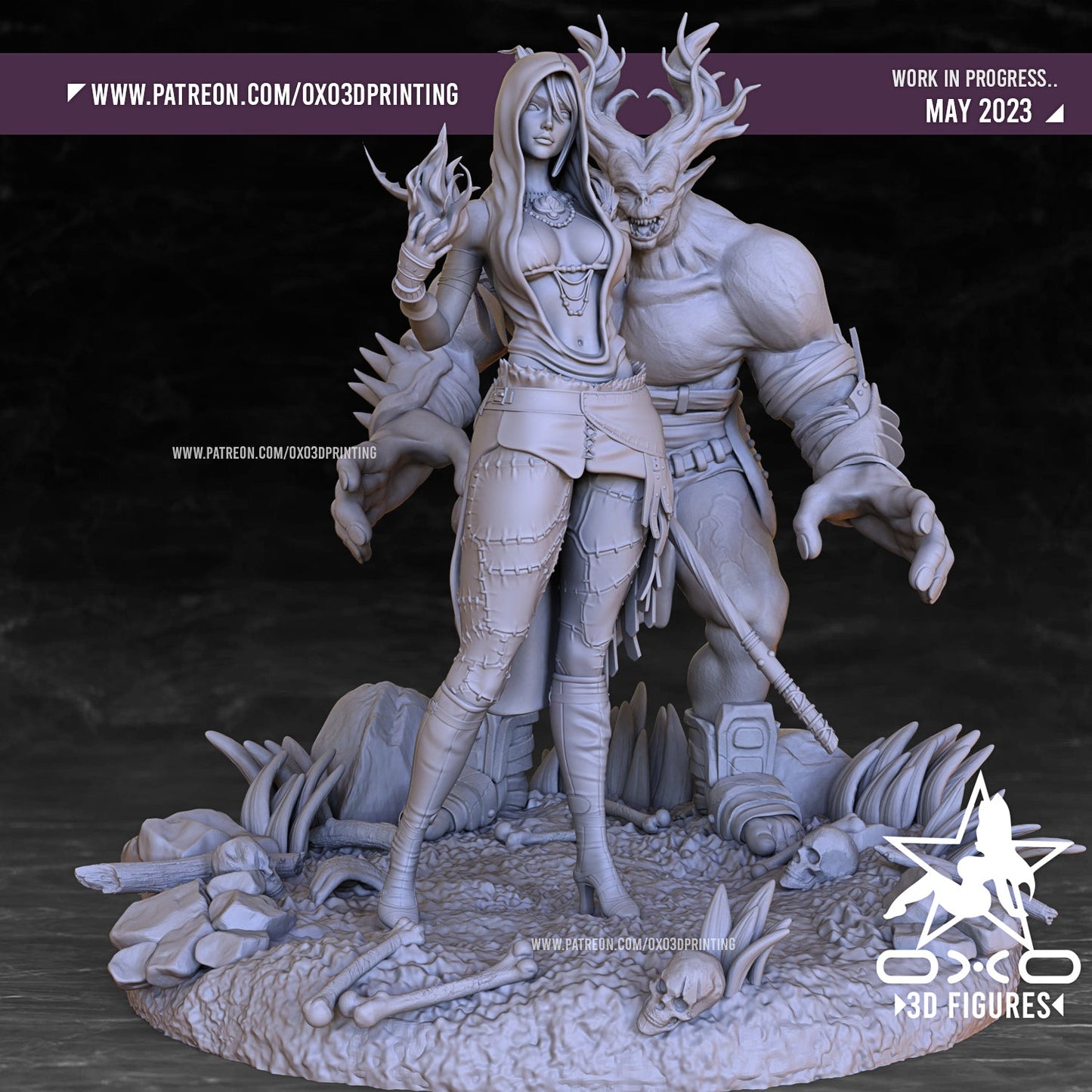 Morrigan and Ogre - OXO3D - Dark Forge Arts