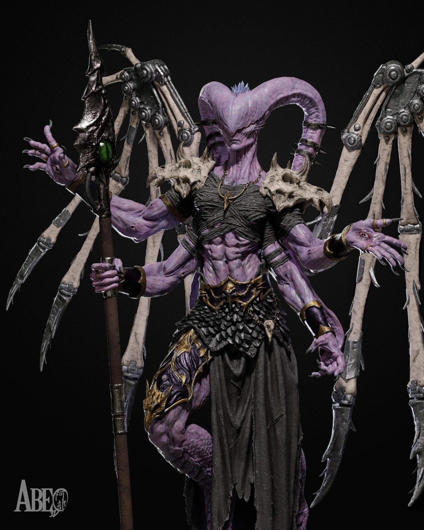 Ninefold Sorcerer - Abe3D - Dark Forge Arts