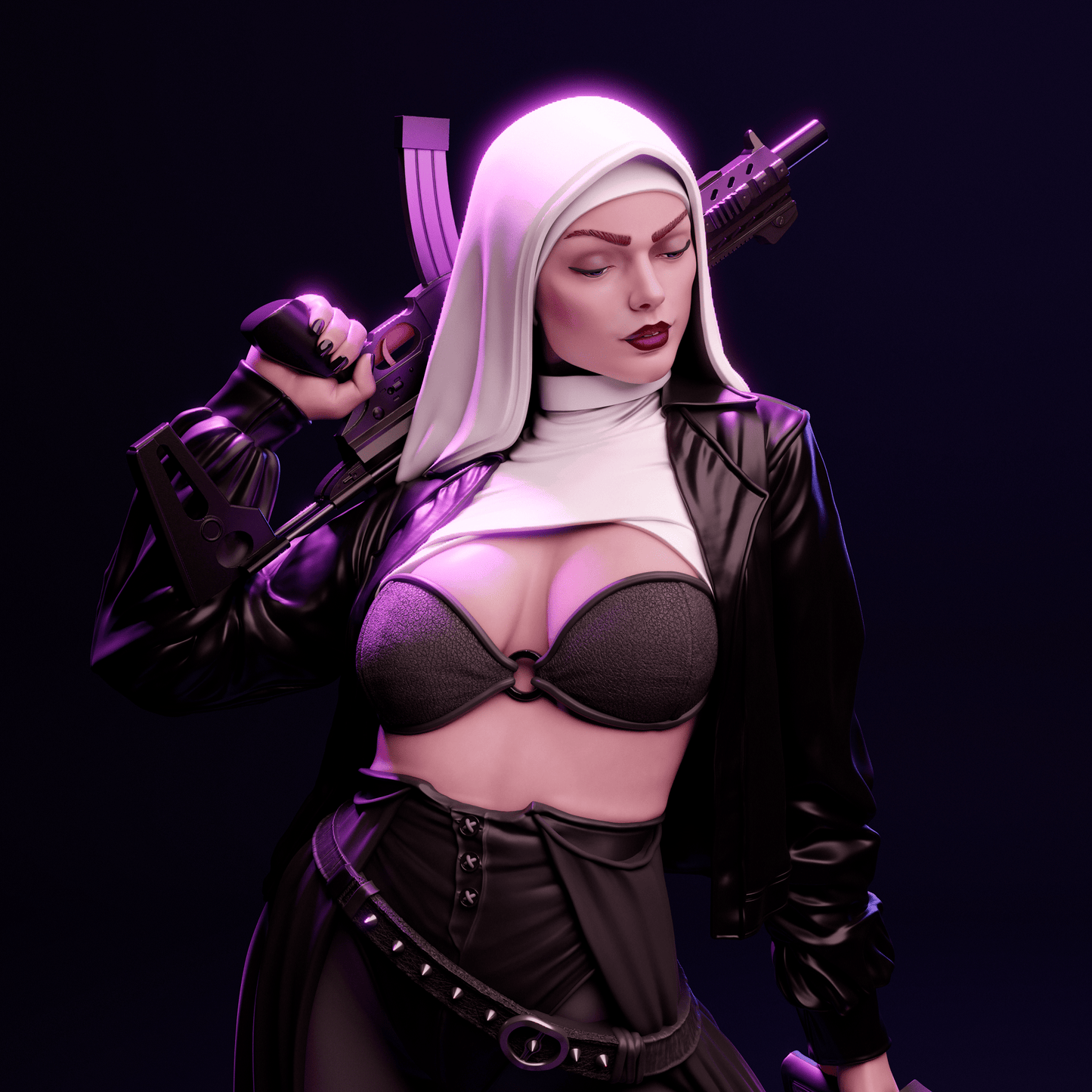 Nun with Gun - CA 3D Studios - Dark Forge Arts