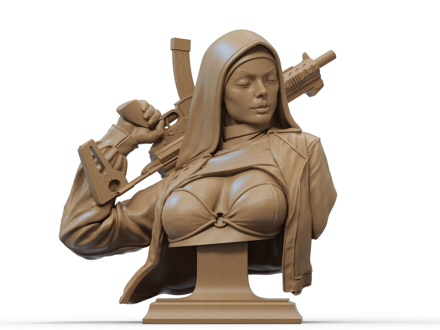 Nun with Gun - CA 3D Studios - Dark Forge Arts