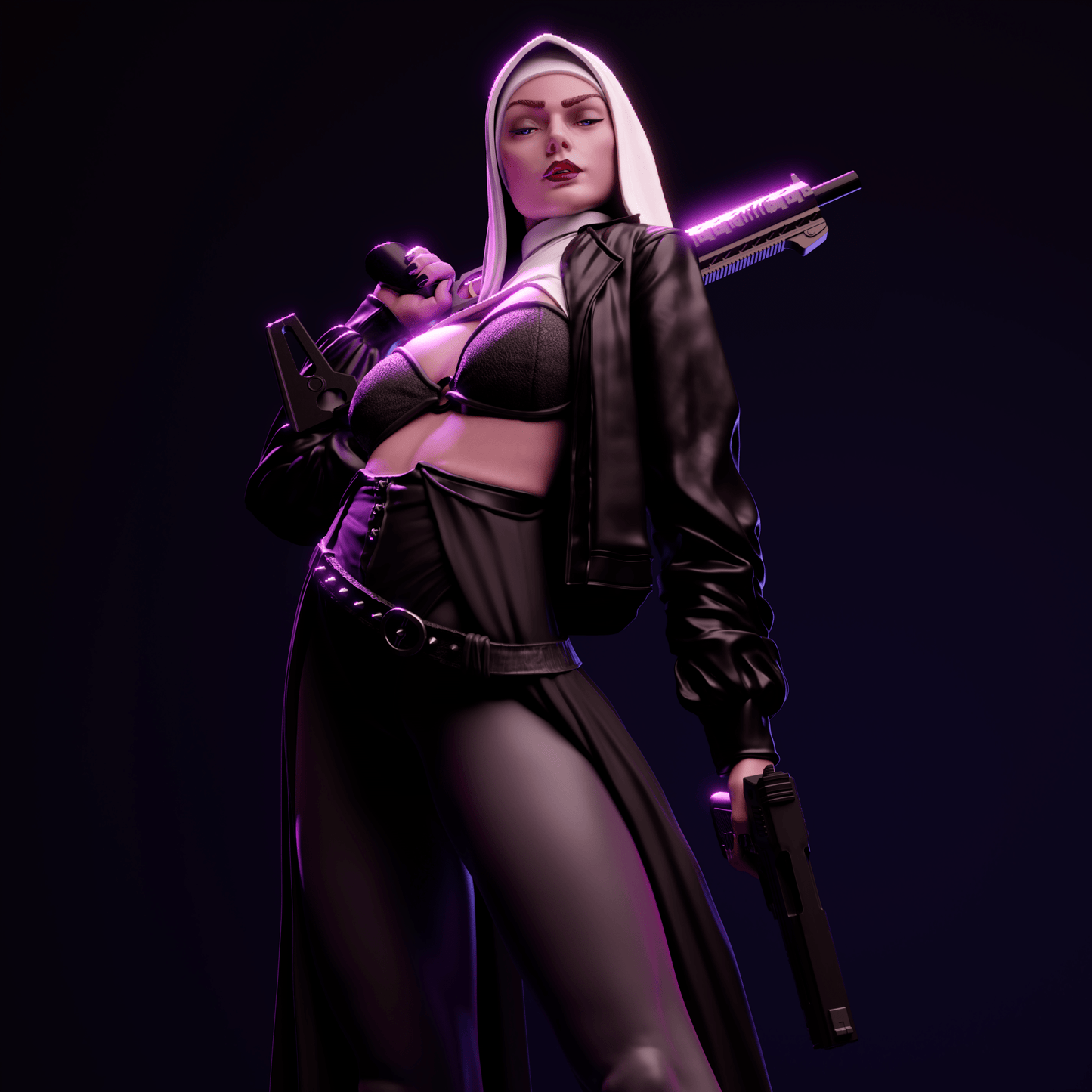 Nun with Gun - CA 3D Studios - Dark Forge Arts