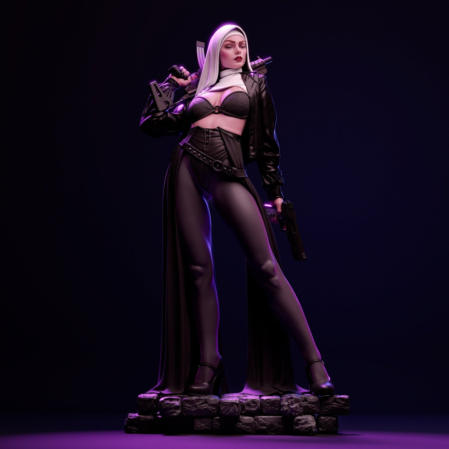 Nun with Gun - CA 3D Studios - Dark Forge Arts