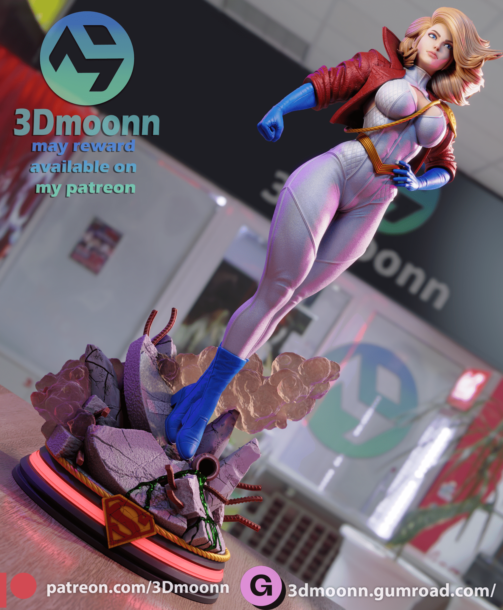 Power Girl - 3DMoonn - Dark Forge Arts