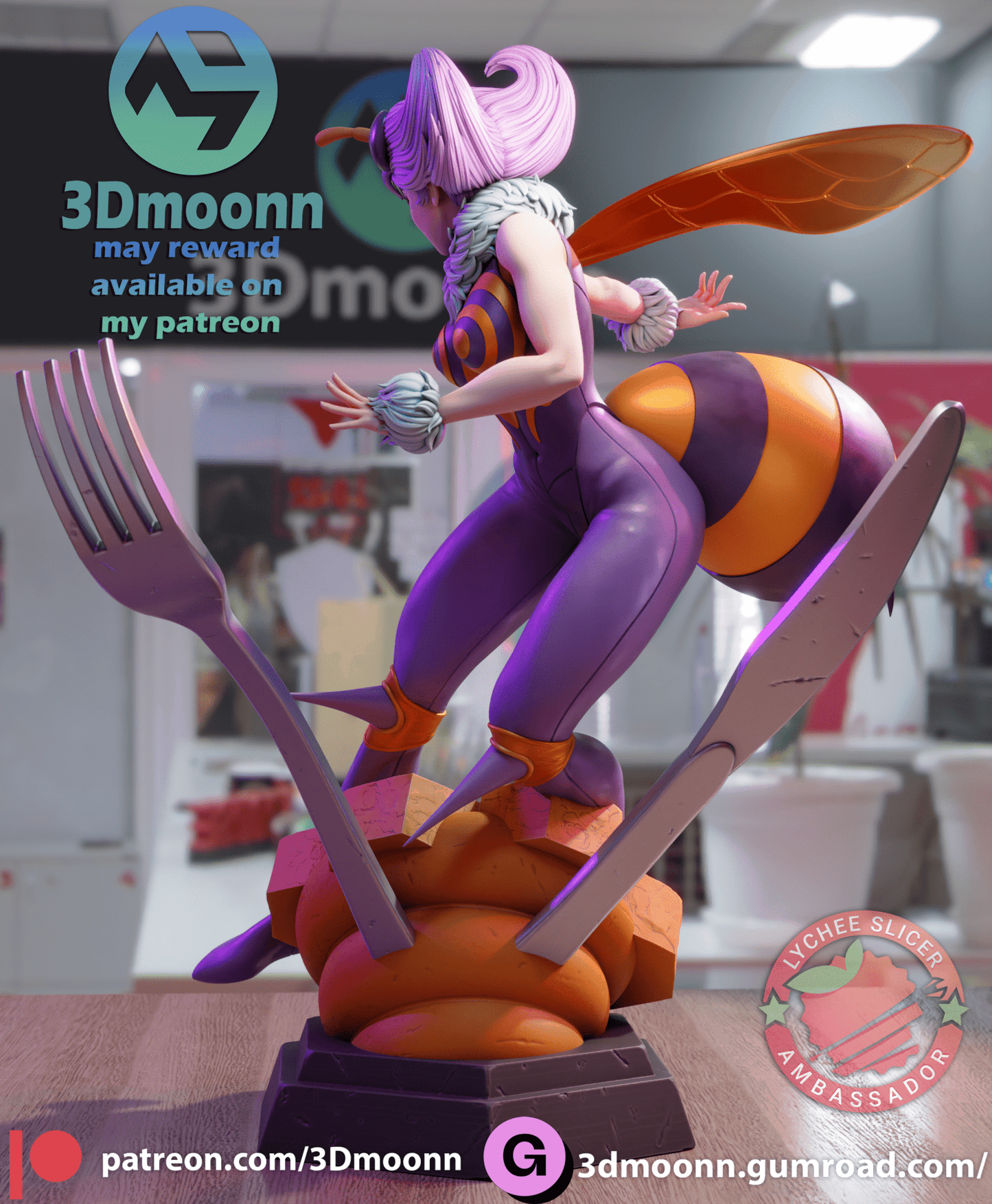 Q - bee - 3DMoonn - Dark Forge Arts