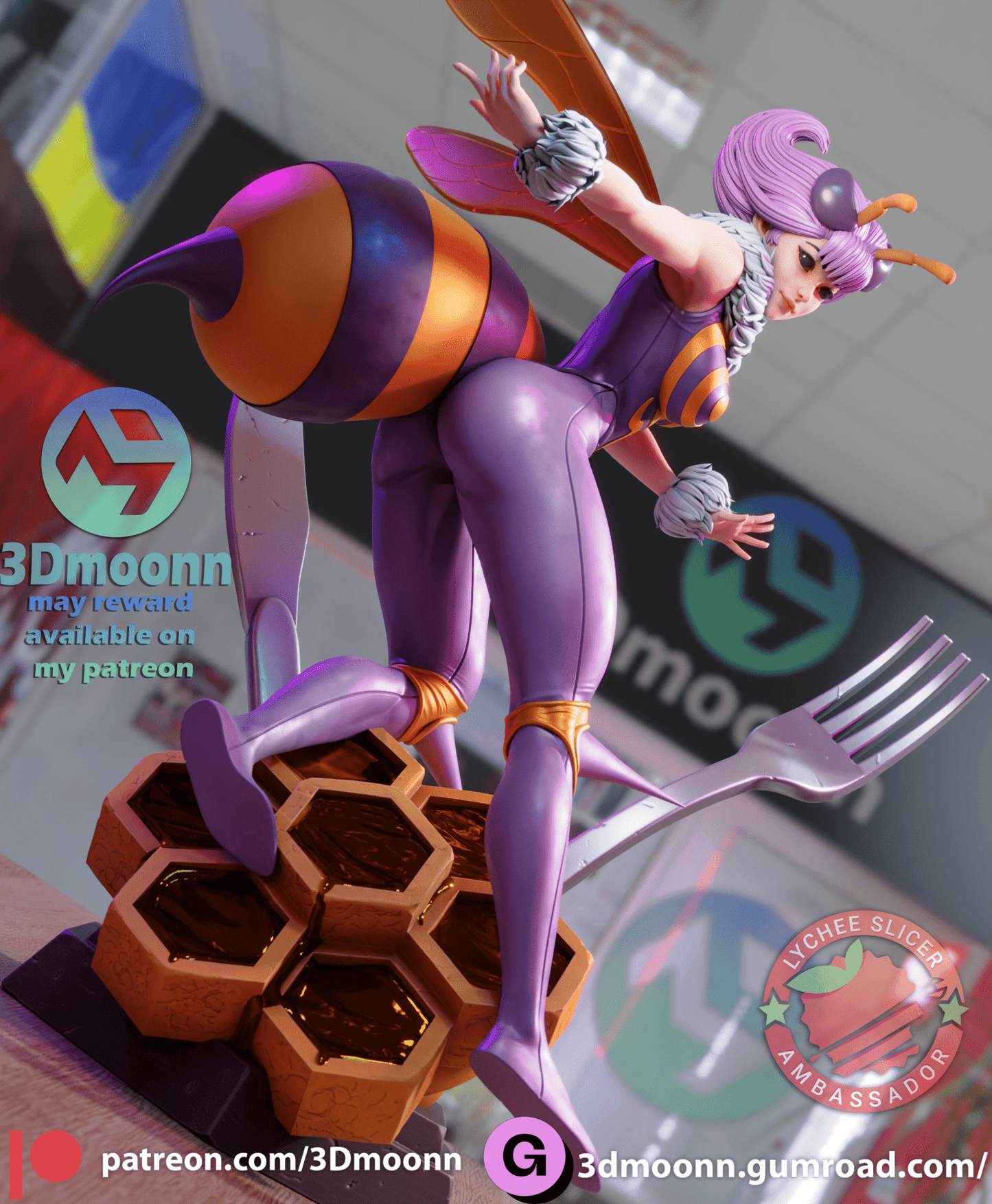 Q - bee - 3DMoonn - Dark Forge Arts