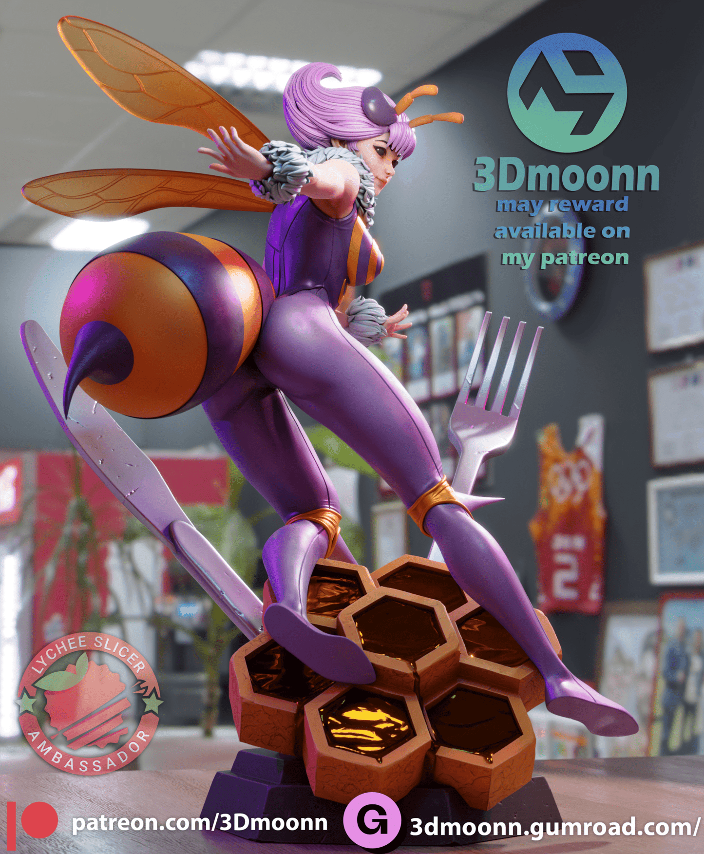 Q - bee - 3DMoonn - Dark Forge Arts