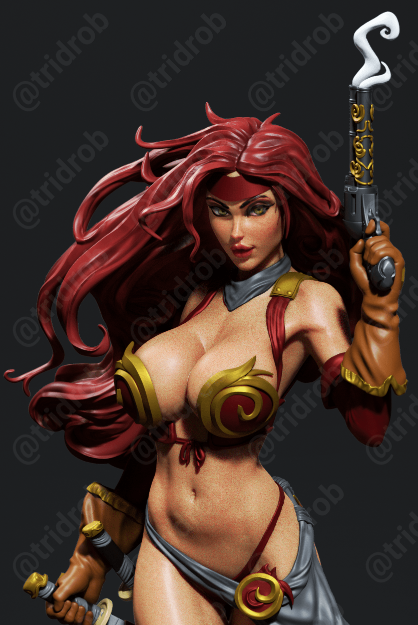 Red Monika - CA 3D Studios - Dark Forge Arts