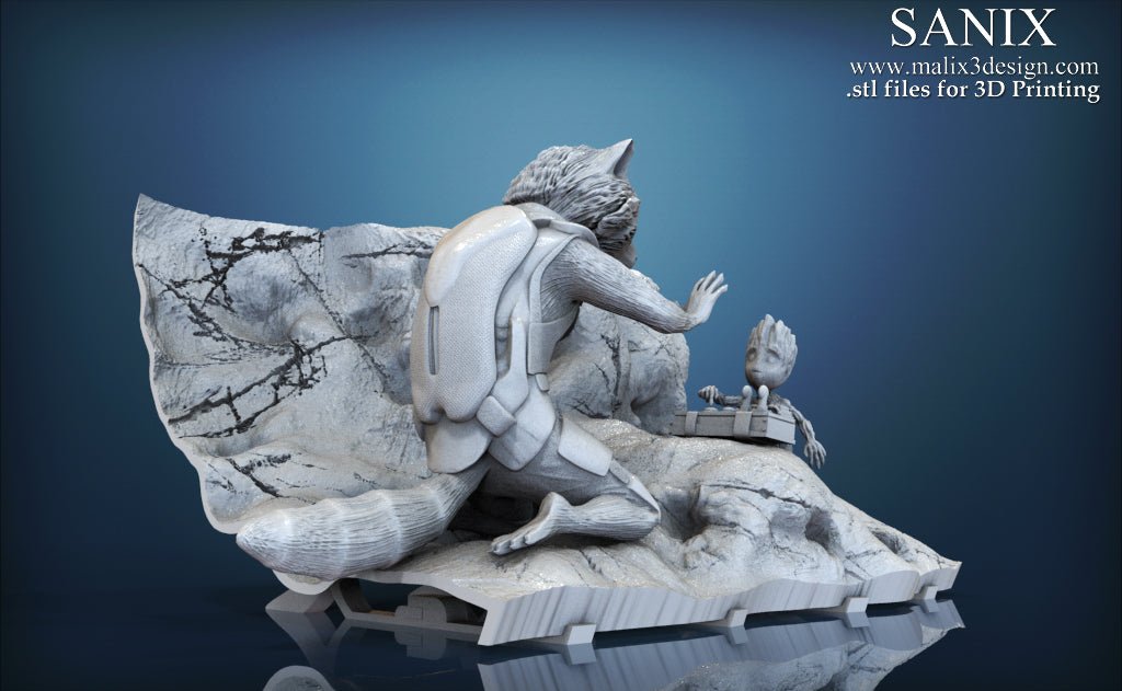 Rocket & Groot v1 - Sanix3D - Dark Forge Arts