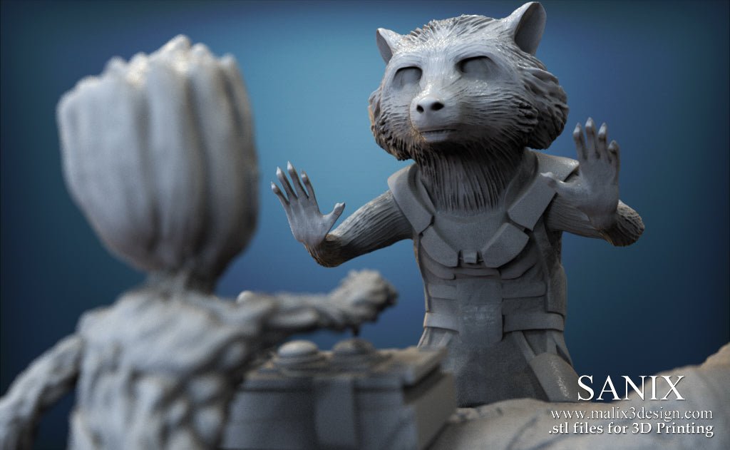 Rocket & Groot v1 - Sanix3D - Dark Forge Arts