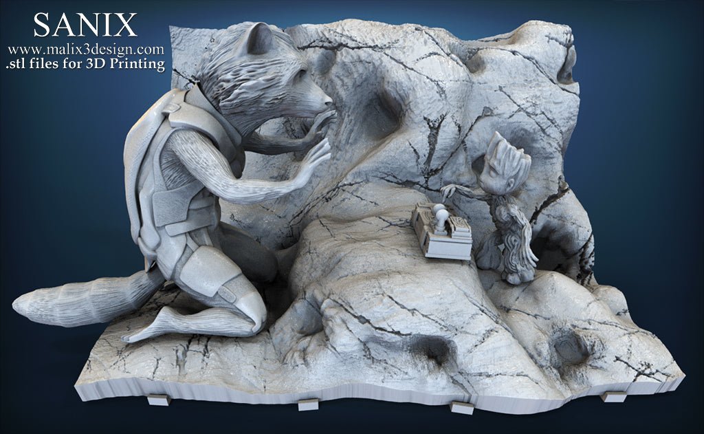 Rocket & Groot v1 - Sanix3D - Dark Forge Arts