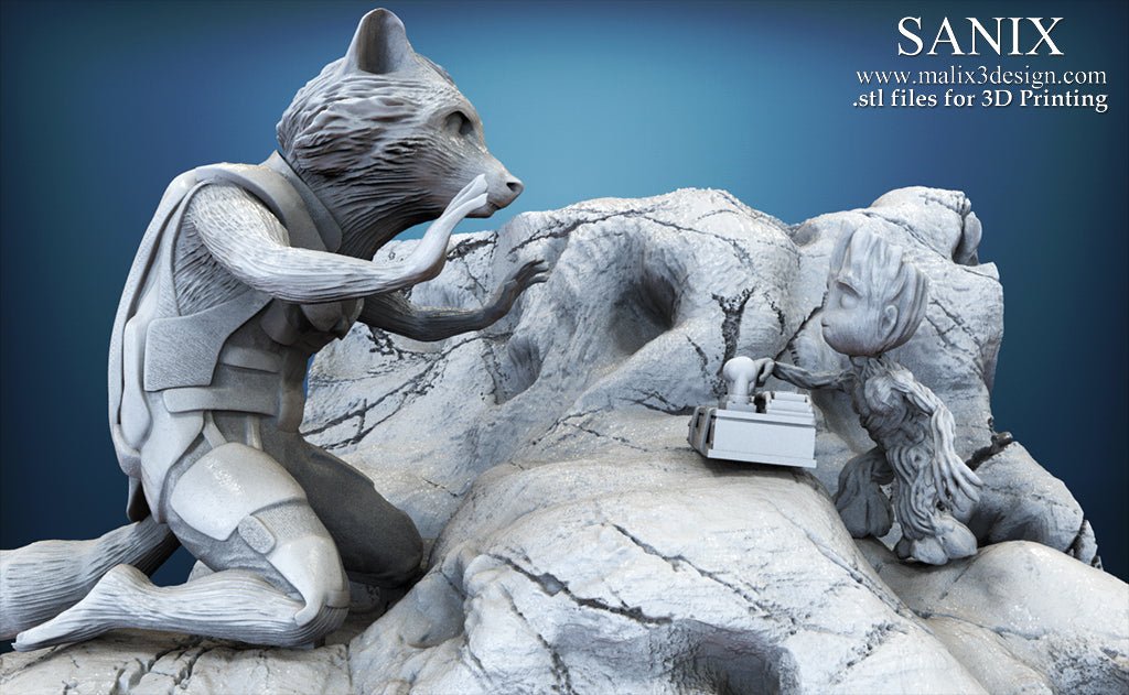 Rocket & Groot v1 - Sanix3D - Dark Forge Arts