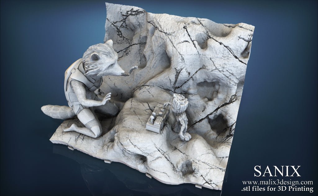 Rocket & Groot v1 - Sanix3D - Dark Forge Arts