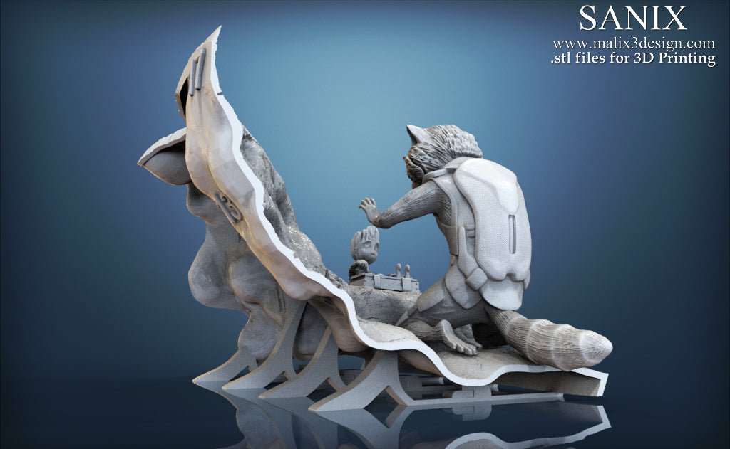 Rocket & Groot v1 - Sanix3D - Dark Forge Arts