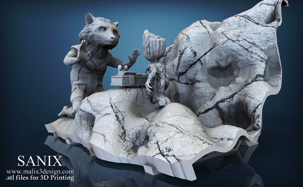 Rocket & Groot v1 - Sanix3D - Dark Forge Arts
