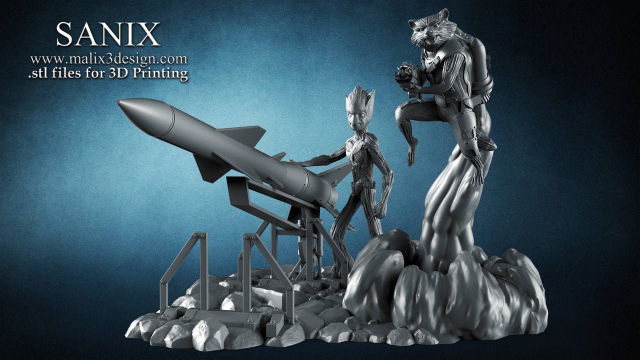 Rocket & Groot v2 - Sanix3D - Dark Forge Arts