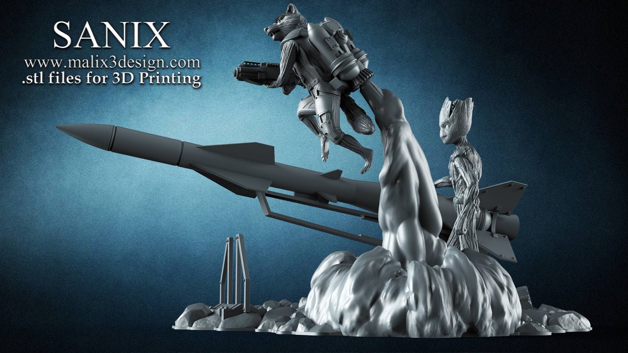 Rocket & Groot v2 - Sanix3D - Dark Forge Arts