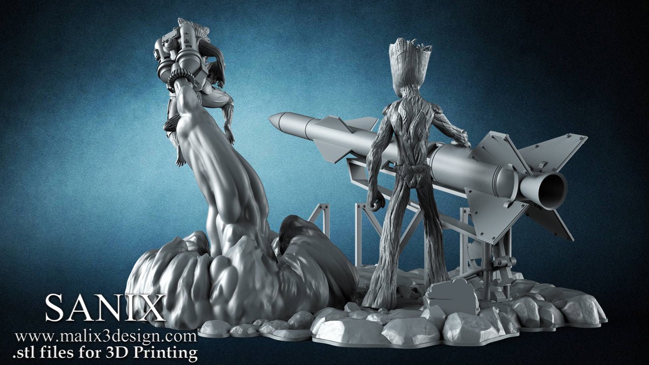 Rocket & Groot v2 - Sanix3D - Dark Forge Arts