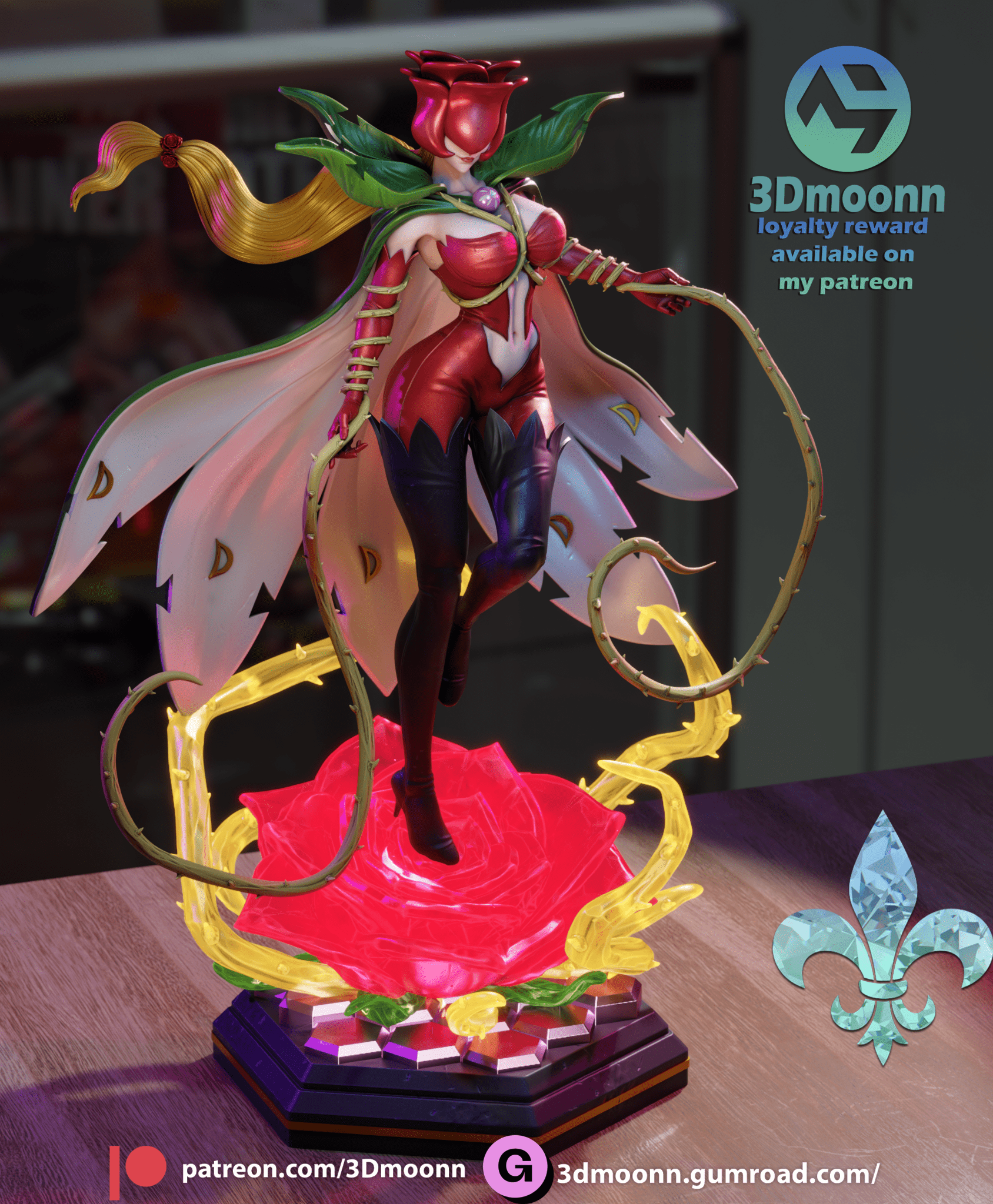 Rosemon - 3DMoonn - Dark Forge Arts
