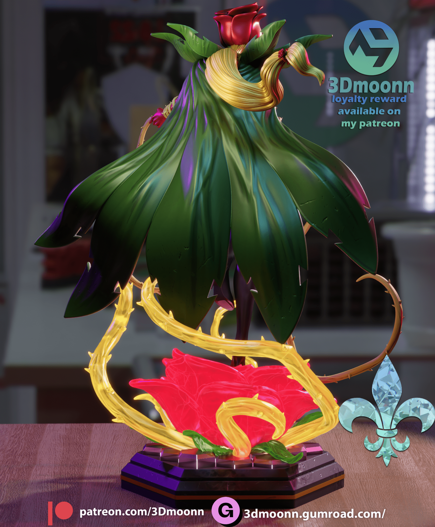Rosemon - 3DMoonn - Dark Forge Arts