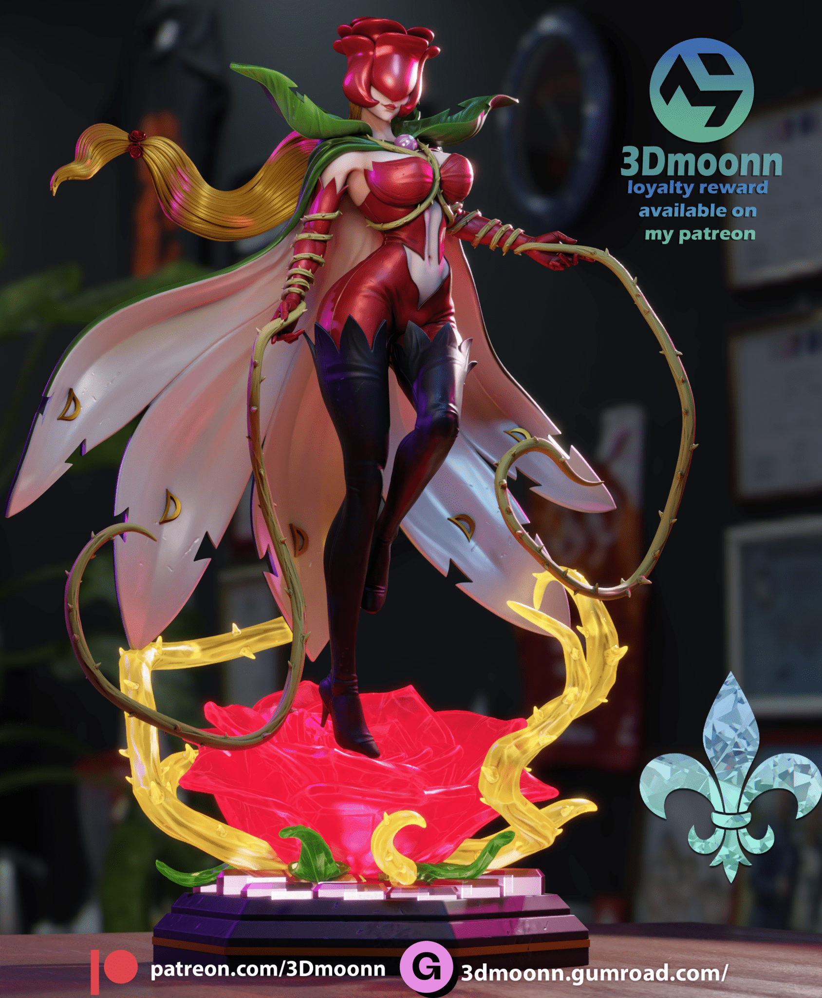 Rosemon - 3DMoonn - Dark Forge Arts