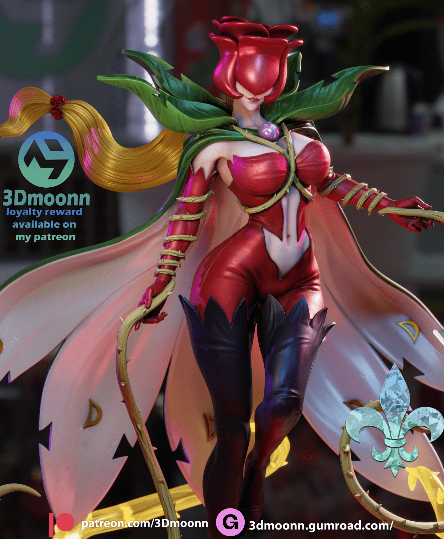 Rosemon - 3DMoonn - Dark Forge Arts