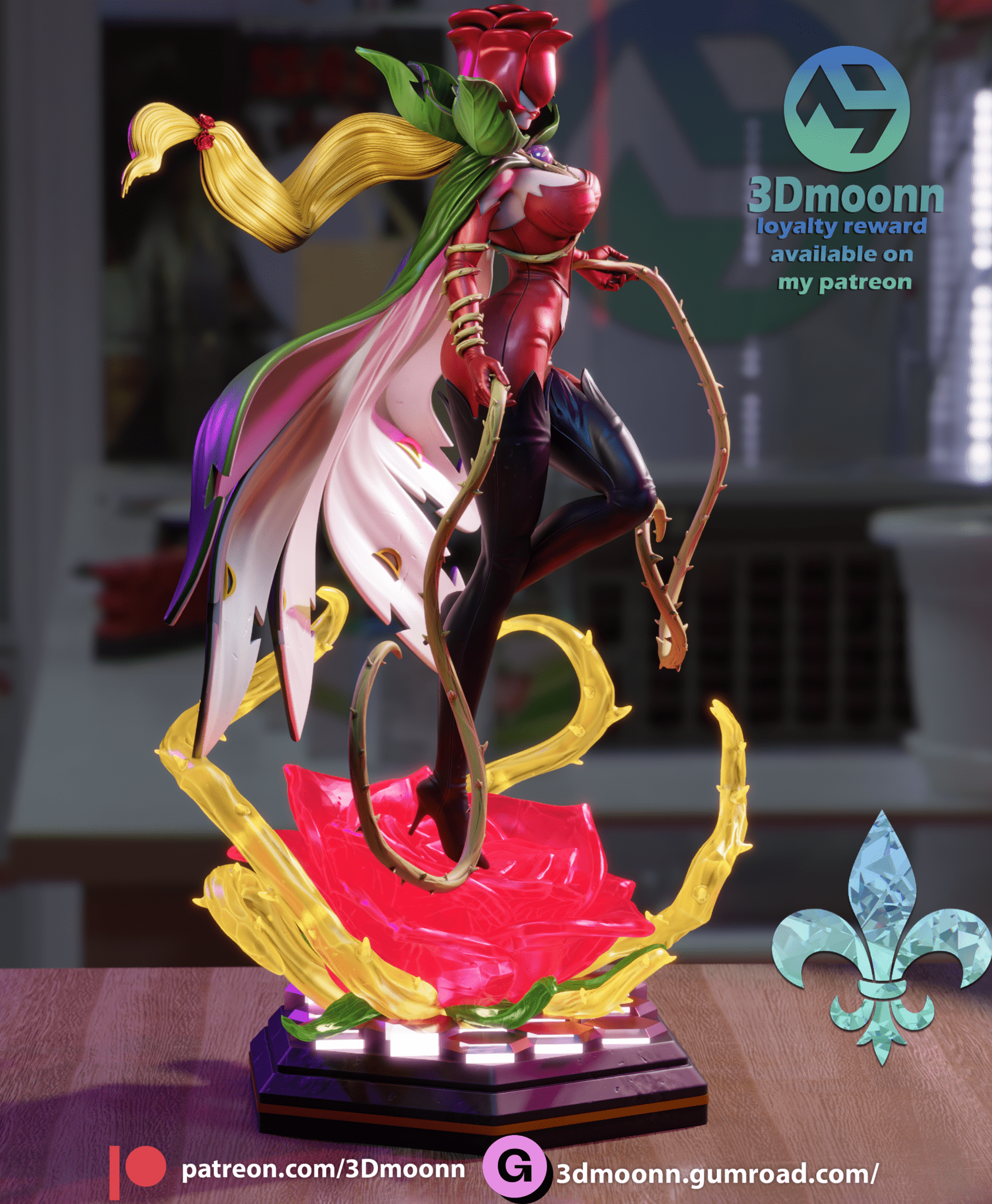 Rosemon - 3DMoonn - Dark Forge Arts