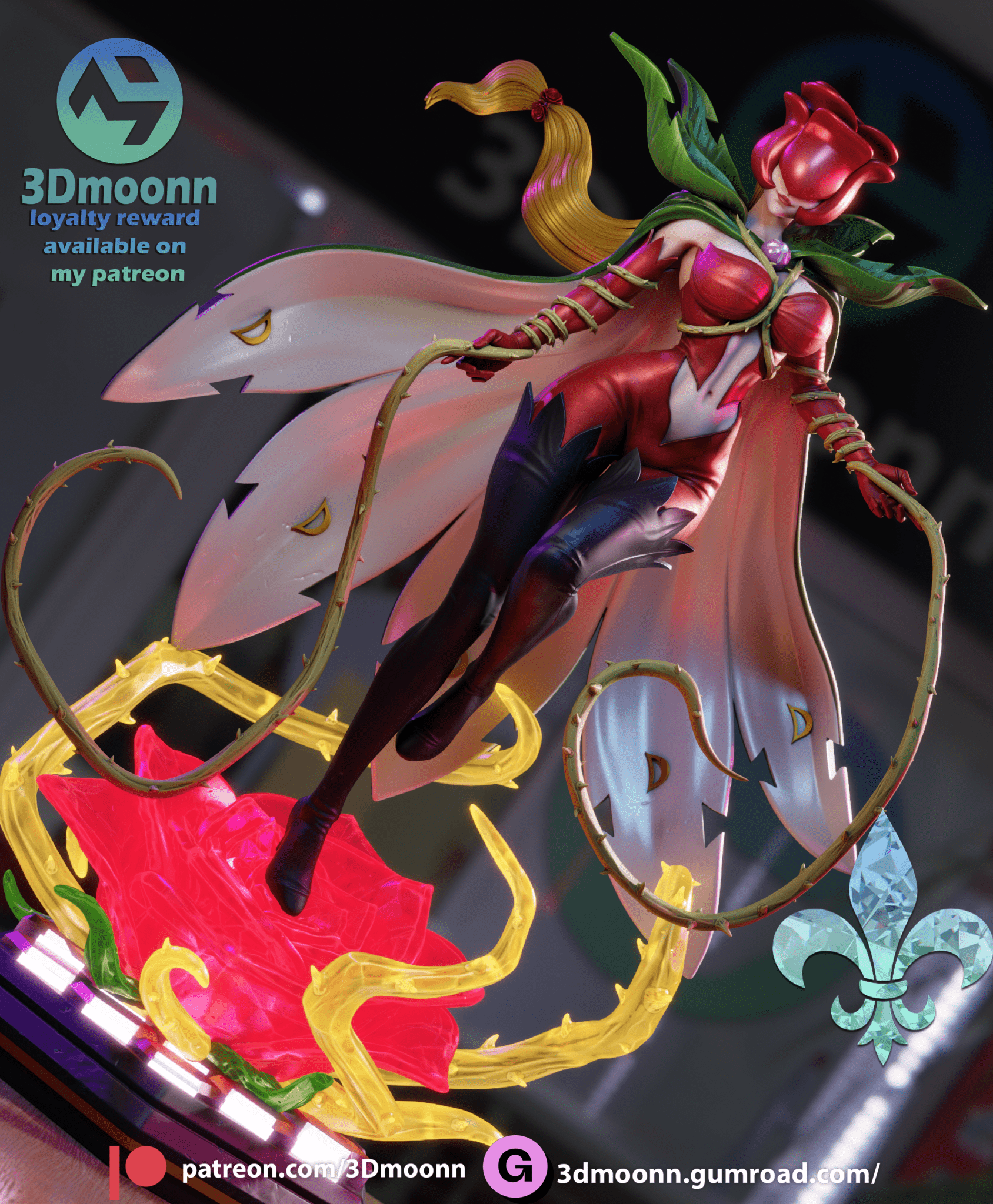 Rosemon - 3DMoonn - Dark Forge Arts