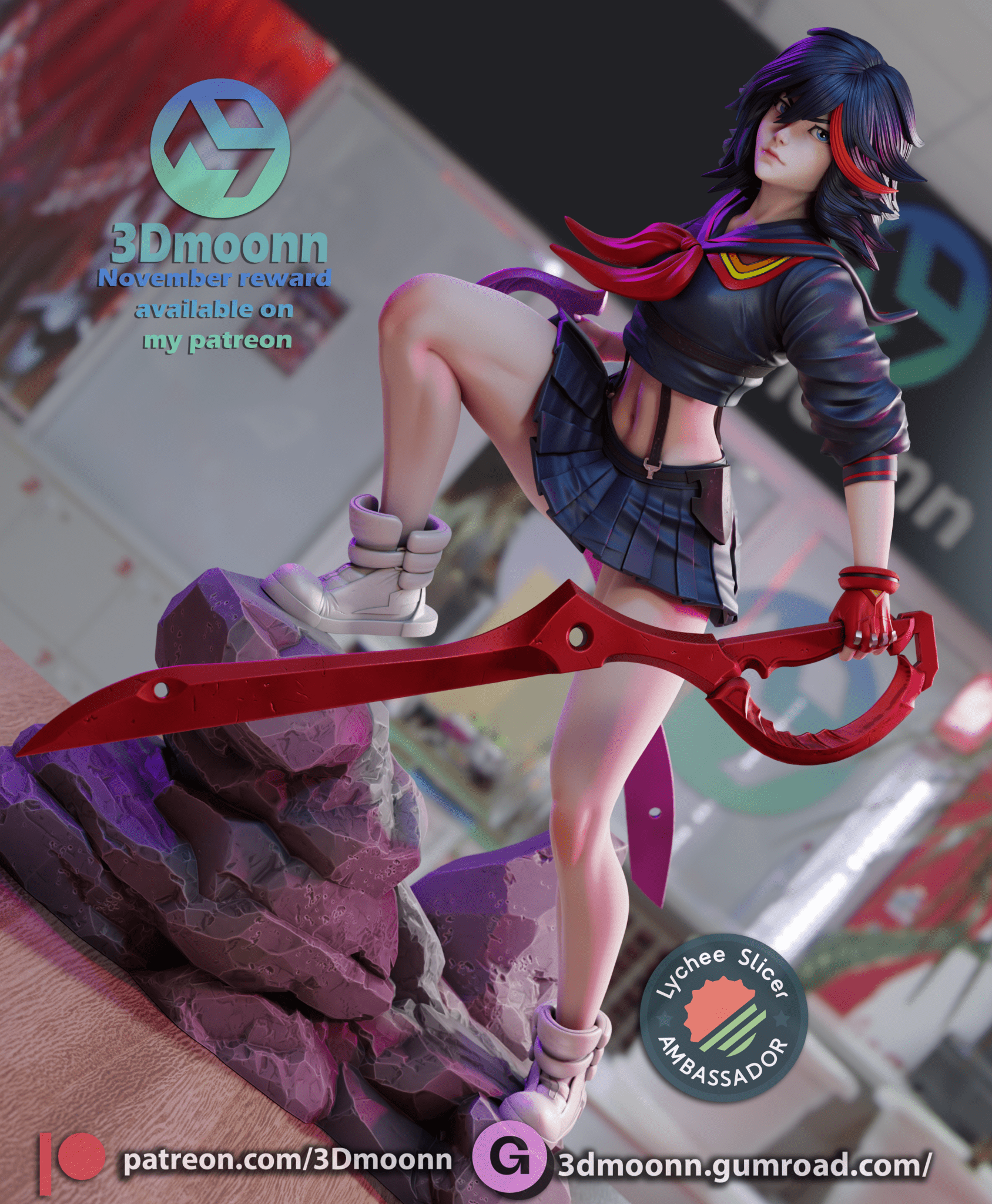 Ryuko Matoi - 3DMoonn - Dark Forge Arts