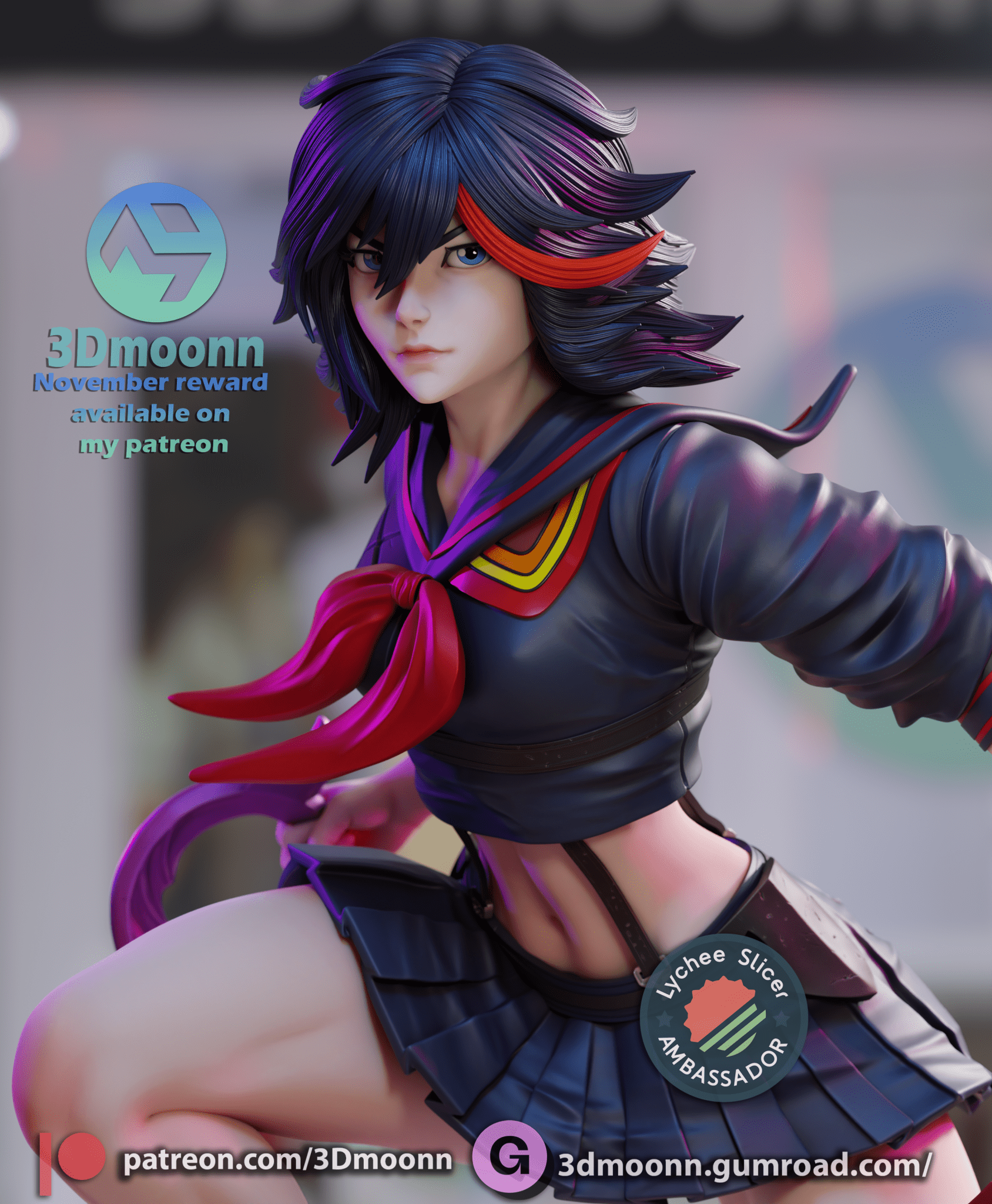 Ryuko Matoi - 3DMoonn - Dark Forge Arts